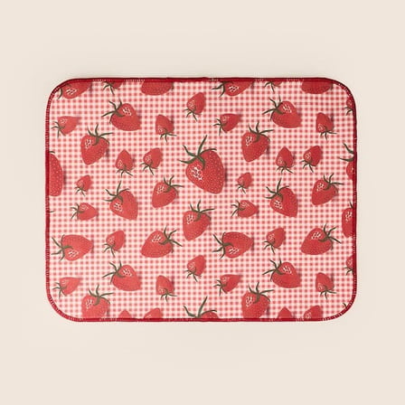 Evidea Soft Çilek Desenli Bulaşık Kurutma Örtüsü - Renkli - 35x45 cm