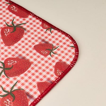 Evidea Soft Çilek Desenli Bulaşık Kurutma Örtüsü - Renkli - 35x45 cm