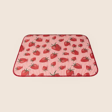Evidea Soft Çilek Desenli Bulaşık Kurutma Örtüsü - Renkli - 35x45 cm