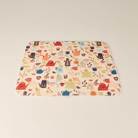 Evidea Soft Çaydanlık Desenli Bulaşık Kurutma Örtüsü - Renkli - 35x45 cm
