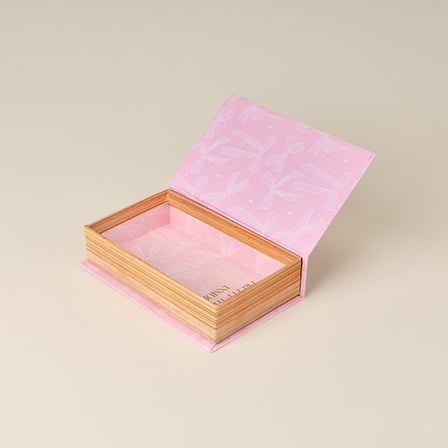 Evidea Deco Kurdele Desenli Kitap Kutu - Pembe - 20x12 cm