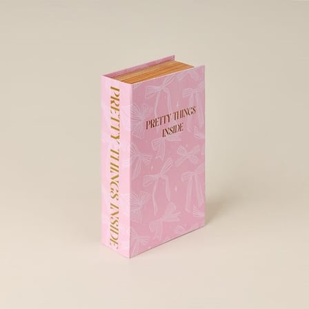 Evidea Deco Kurdele Desenli Kitap Kutu - Pembe - 20x12 cm