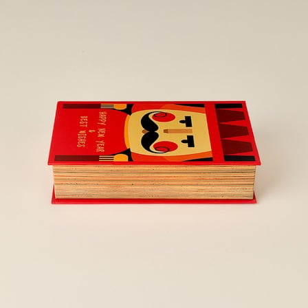 Evidea Deco Kurşun Asker Kitap Kutu - Kırmızı - 20x12 cm