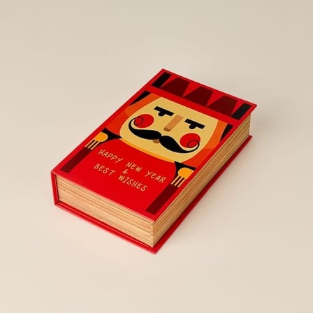 Evidea Deco Kurşun Asker Kitap Kutu - Kırmızı - 20x12 cm