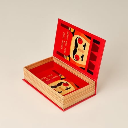 Evidea Deco Kurşun Asker Kitap Kutu - Kırmızı - 20x12 cm