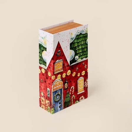Evidea Deco Kış Evi Kitap Kutu - Renkli - 20x12 cm