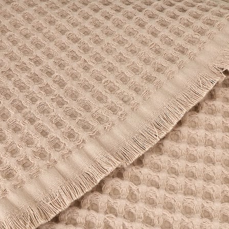 Evidea Soft Waffle Yüz Havlusu - Krem - 50x100 cm
