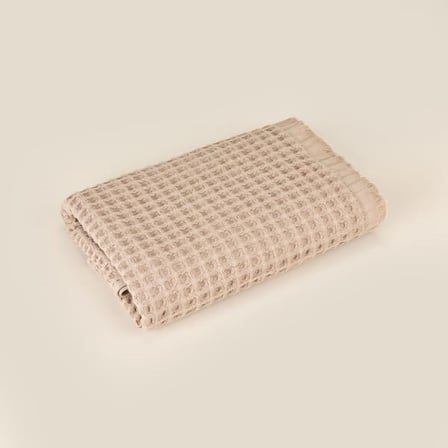 Evidea Soft Waffle Yüz Havlusu - Krem - 50x100 cm