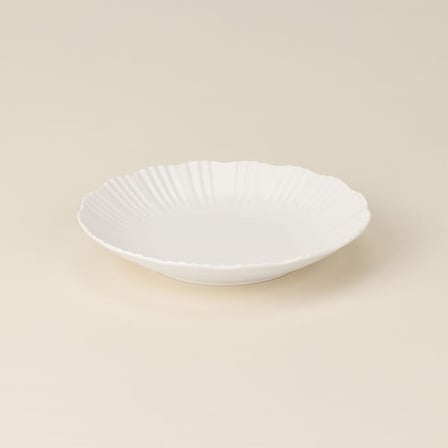 Tulu Porselen Porselen İnci Yemek Tabağı - Krem - 24 cm