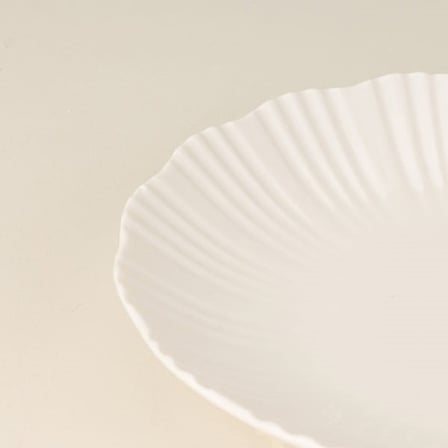 Tulu Porselen Porselen İnci Yemek Tabağı - Krem - 24 cm