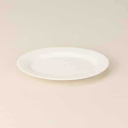 Tulu Porselen Porselen İnci Kayık Tabak - Krem - 25 cm