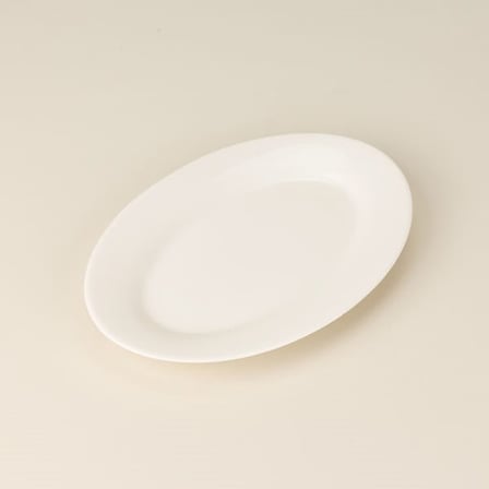 Tulu Porselen Porselen İnci Kayık Tabak - Krem - 25 cm