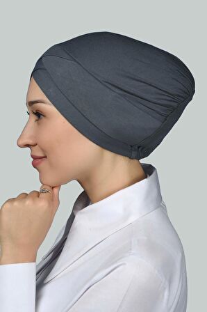 Dört Bantlı Çapraz Dış Tesettür Bonesi Hazır Türban Penye