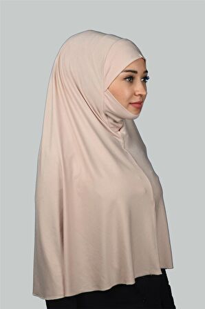 Hazır Türban Peçeli Pratik Eşarp Tesettür Nikaplı Hijab - Namaz Örtüsü Sufle (3XL)