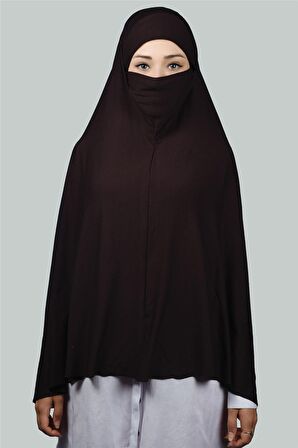 Hazır Türban Peçeli Pratik Eşarp Tesettür Nikaplı Hijab - Namaz Örtüsü Sufle (5XL)