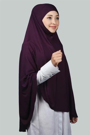 Hazır Türban Peçeli Pratik Eşarp Tesettür Nikaplı Hijab - Namaz Örtüsü Sufle (5XL)