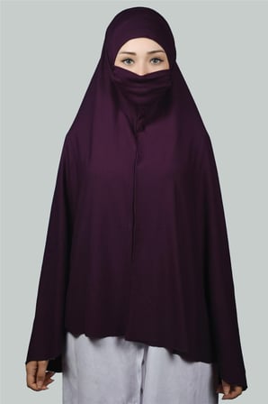 Hazır Türban Peçeli Pratik Eşarp Tesettür Nikaplı Hijab - Namaz Örtüsü Sufle (5XL)