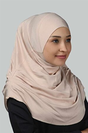 Hazır Türban Büzgülü Pileli Pratik Eşarp Tesettür Hijab - Namaz Örtüsü