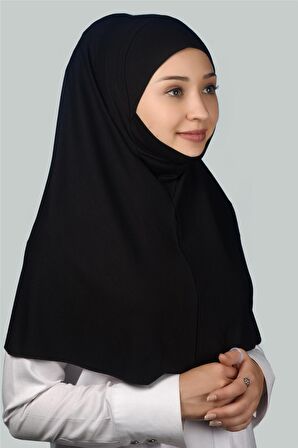 Hazır Türban Peçeli Pratik Eşarp Tesettür Nikaplı Hijab - Namaz Örtüsü Sufle (XL)