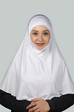 Hazır Türban Peçeli Pratik Eşarp Tesettür Nikaplı Hijab - Namaz Örtüsü Sufle (XL)