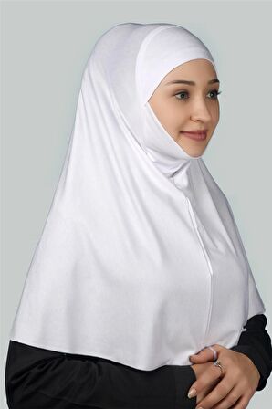 Hazır Türban Peçeli Pratik Eşarp Tesettür Nikaplı Hijab - Namaz Örtüsü Sufle (XL)