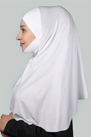 Hazır Türban Peçeli Pratik Eşarp Tesettür Nikaplı Hijab - Namaz Örtüsü Sufle (XL)