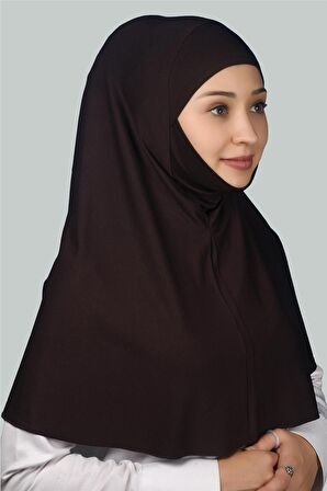 Hazır Türban Peçeli Pratik Eşarp Tesettür Nikaplı Hijab - Namaz Örtüsü Sufle (XL)