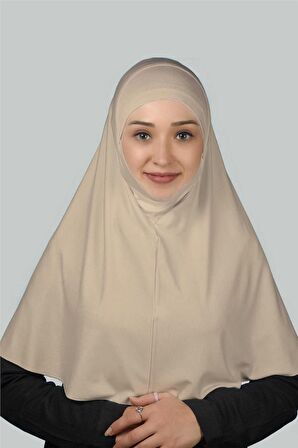 Hazır Türban Peçeli Pratik Eşarp Tesettür Nikaplı Hijab - Namaz Örtüsü Sufle (XL)