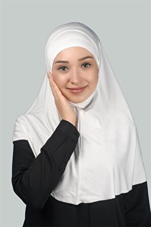 İkili Set Pratik Eşarp Hazır Türban ve Hijab Tesettür Bonesi (XL)