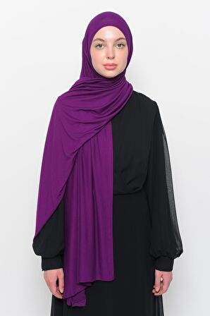 Hazır Pratik Geçmeli Lüks Organik Düz Penye Şal Eşit Hizalı