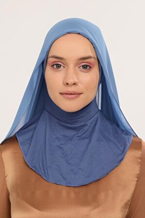 Hazır Pratik Lüks  Boyunluklu Boneli Şifon Şal