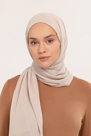 Hazır Pratik Lüks Geçmeli  Lastikli Boneli Şifon Şal