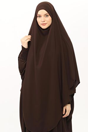 Sultanbaş Nikaplı Çarşaf Cilbab Khimar Abaya Kolu Lastikli Hakim Yaka Peçeli Ferace Medine İpek