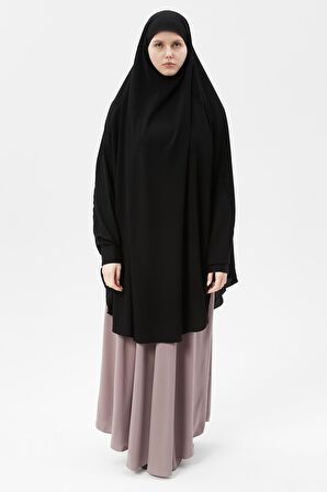 Kadın Tesettür Medine İpeği Çarşaf Üstü Peçeli Sufle Hijab