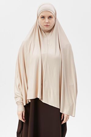 Kollu Sufle Çarşaf Üstü Peçeli Pratik Tesettür Hijab - Nikaplı Namaz Örtüsü