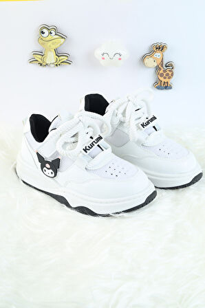 Unisex Çocuk Spor Ayakkabı Kuromi Spor Ayakkabı Özel Tasarım Bağçıklı ve Cırtlı Çocuk Sneaker Spor