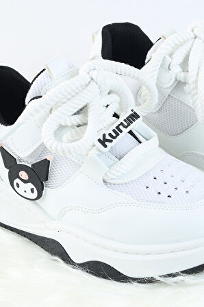 Unisex Çocuk Spor Ayakkabı Kuromi Spor Ayakkabı Özel Tasarım Bağçıklı ve Cırtlı Çocuk Sneaker Spor