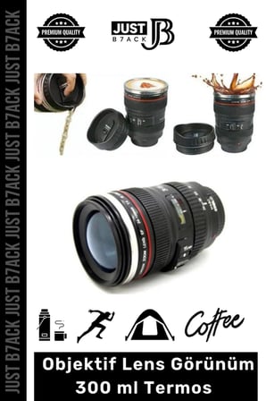 #Bardak Objektif Lens Görünüm Çelik Kahve Çay Hediye Sevgili Paslanmaz Çelik Termos Mug Bardak 300ml