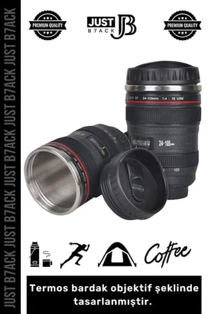 #Bardak Objektif Lens Görünüm Çelik Kahve Çay Hediye Sevgili Paslanmaz Çelik Termos Mug Bardak 300ml