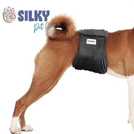 SILKY - Erkek köpekler için Çiş Bel Bandı  / Yıkanabilir   ( Lacivert - Small )