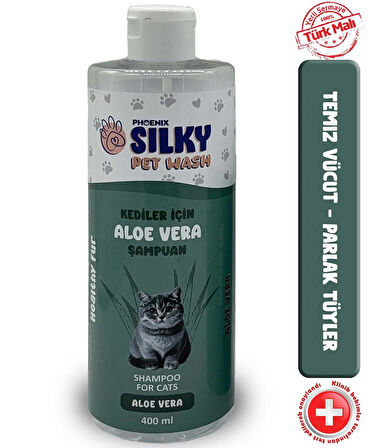 SilkyPetWash - Kedilere özel Doğal AloeVera Özlü Şampuan - 400ml