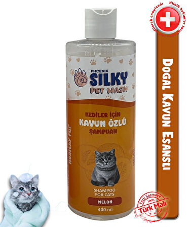 SilkyPetWash - Kedilere özel Doğal Kavun Özlü Şampuan - 400ml