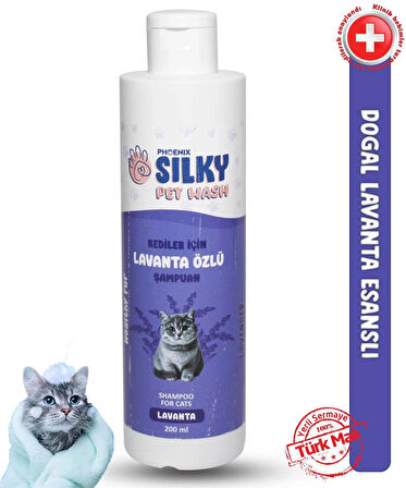 SilkyPetWash - Kedilere özel Doğal Lavanta Özlü Şampuan - 250ml