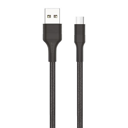 Phixi Force CB431M Hasır Örgü ve Ekstra Güçlendirilmiş Silikon Başlıklı Micro USB Hızlı Şarj ve Data Kablo