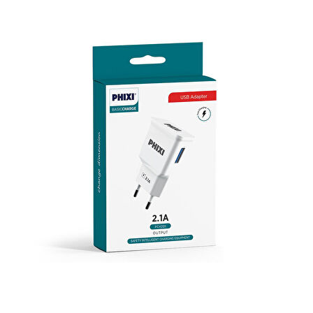Phixi PCH201 Basic 2.1A Şarj Adaptörü