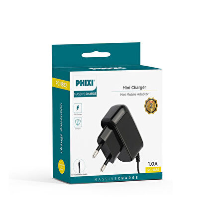 Phixi Massive PCH882 1.0A İnce Uçlu Mini Mobile Şarj Cihazı