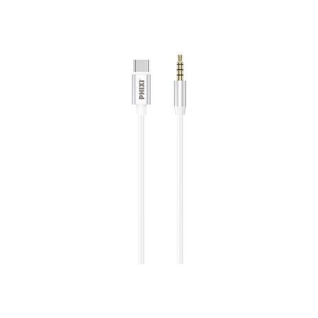 Phixi Basic CA113 Metal Başlıklı 100cm Type-C to Aux Silikon Kablo