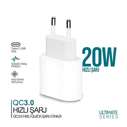 Phixi UPD4118 Ultimate 20W Hızlı Şarj Adaptörü