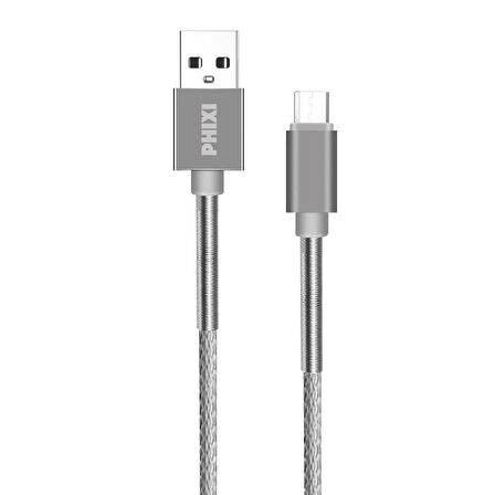 Phixi CB610M Force Metal Örgü 100 Cm Micro USB Şarj ve Data Kablosu