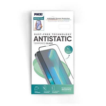 Phixi Antistatic İphone 14 PRO MAX Cam Ekran Koruyucu